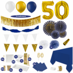 50 jaar versiering donkerblauw