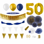 50 jaar versiering donkerblauw