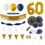 60 jaar versiering marine blauw