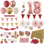 18 jaar versiering rosegoud bordeaux rood oudroze