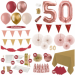 50 jaar versiering rosegoud oudroze bordeaux