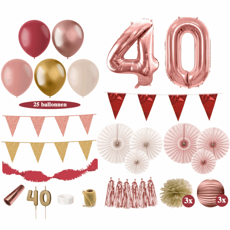 40 jaar versiering rosegoud