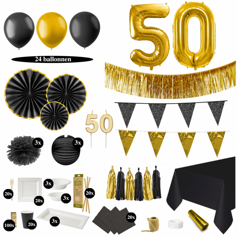 50 jaar versiering zwart goud