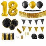 18 jaar versiering zwart goud