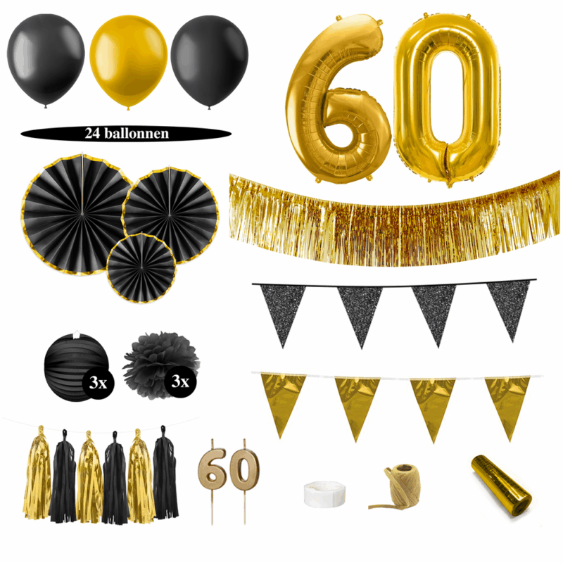60 jaar versiering zwart goud