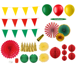 Carnaval versiering rood geel groen