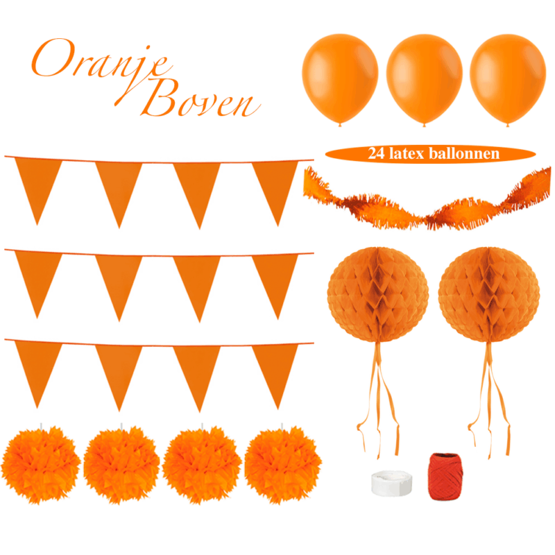 32_Oranje Boven Versiering Pakket - Koningsdag - Oranje Feest