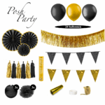 Luxe feest versiering pakket goud en zwart