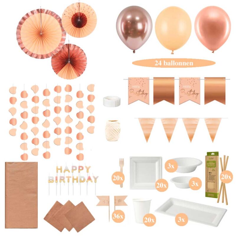 verjaardag versiering rosegoud Peach