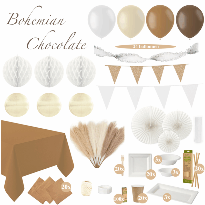 Bohemian Chocolate - Boho Feest Decoratie Versiering Pakket