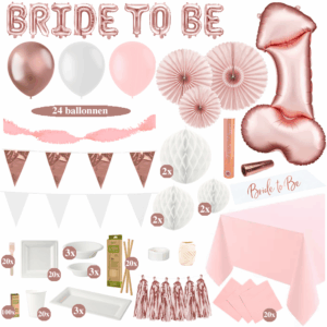 Whole Lotta Rosy - Bride to Be Versiering Pakket - Roségoud en Wit