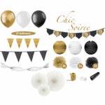 18a_Chic Feest Versiering Pakket - Goud, Zwart en Wit Chic Soiree feest Versiering Pakket - Goud, Zwart en Wit