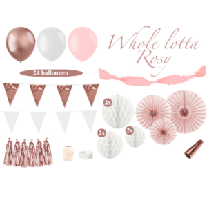 Whole Lotta Rosy - Feest Versiering Pakket - Roségoud en Wit
