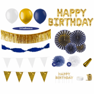Verjaardag versiering donkerblauw