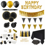 verjaardag versiering zwart goud