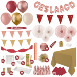 Geslaagd Feest Versiering Pakket Bordeaux Rood Oud Roze Rosé Goud