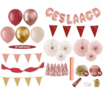 Geslaagd Feest Versiering Pakket Bordeaux Rood Oud Roze Rosé Goud