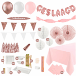 Whole Lotta Rosy - Geslaagd Feest Versiering Pakket - Rose Goud en Wit