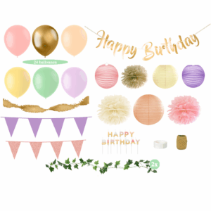 pastel verjaardag versiering
