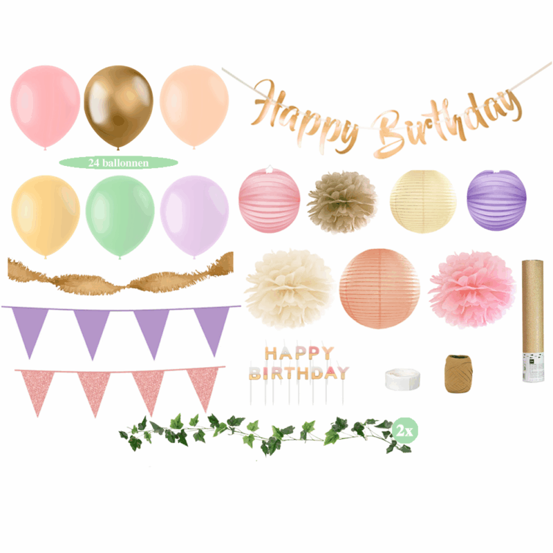 Pastel Verjaardag Versiering Pakket