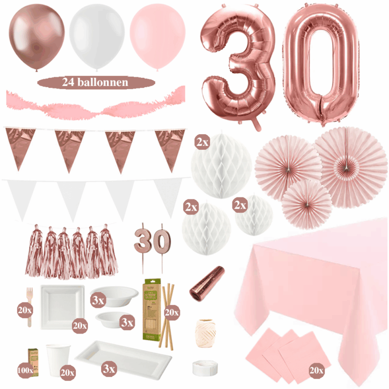 30 jaar versiering rosegoud