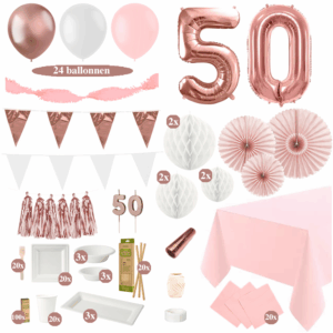 50 Jaar Versiering TafelDecoratie Roségoud
