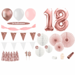 18 Jaar Versiering Pakket - Roségoud en Wit