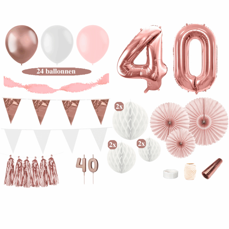 40 jaar versiering rosegoud