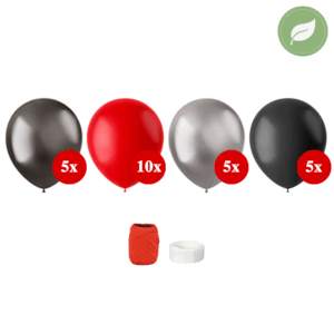 Ballonnen rood zwart zilver