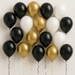 18Sfeer Ballonnen zwart wit goud