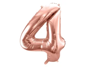Cijfer Ballon 4 Rosé Goud 86cm