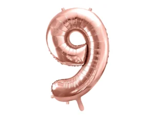 Cijfer Ballon 9 Rosé Goud 86cm