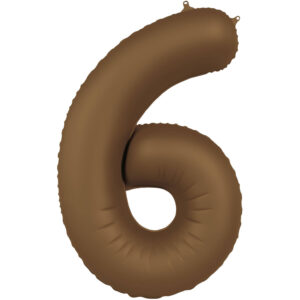 Cijfer Ballon 6 Bruin 86cm