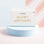 Happy Birthday Kaarsjes Pastel Kleuren Goud