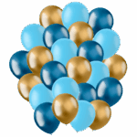 ballonnen blauw en goud