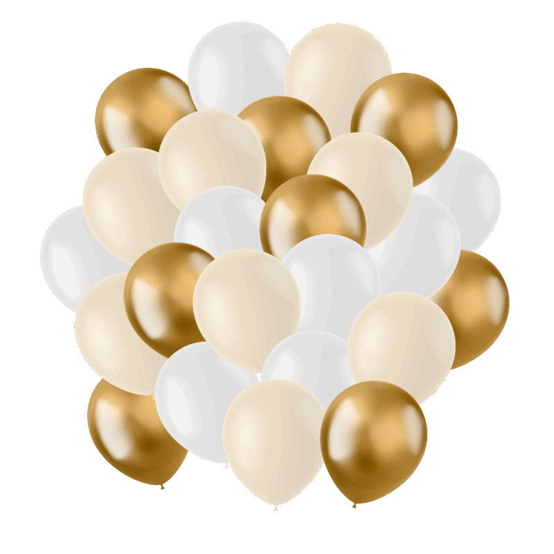 ballonnen goud wit creme