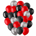 ballonnen rood zilver zwart