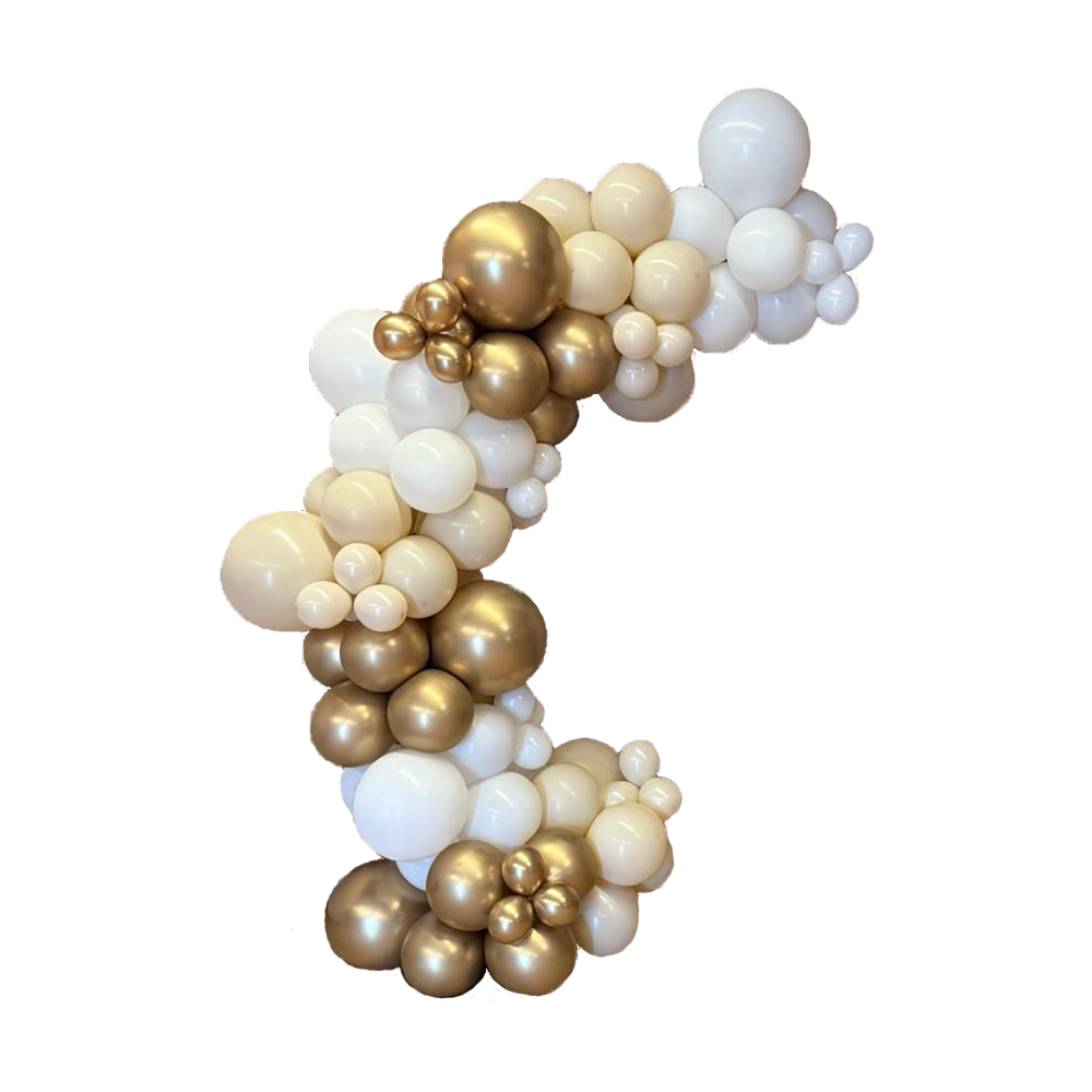 ballonnenboog goud beige wit