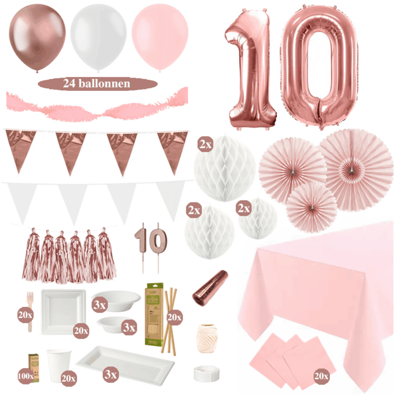 10 jaar versiering rosegoud