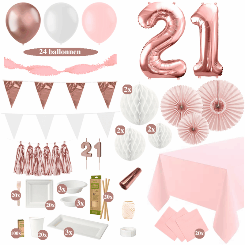 21 jaar versiering rosegoud