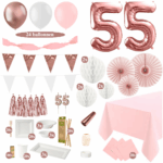 55 jaar versiering met tafeldecoratie