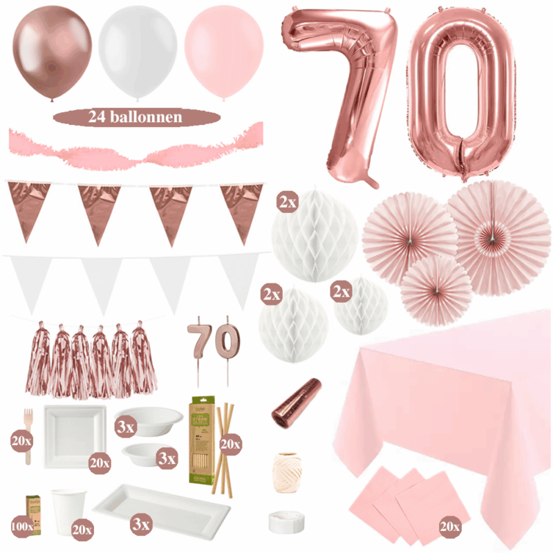 70 jaar versiering rosegoud