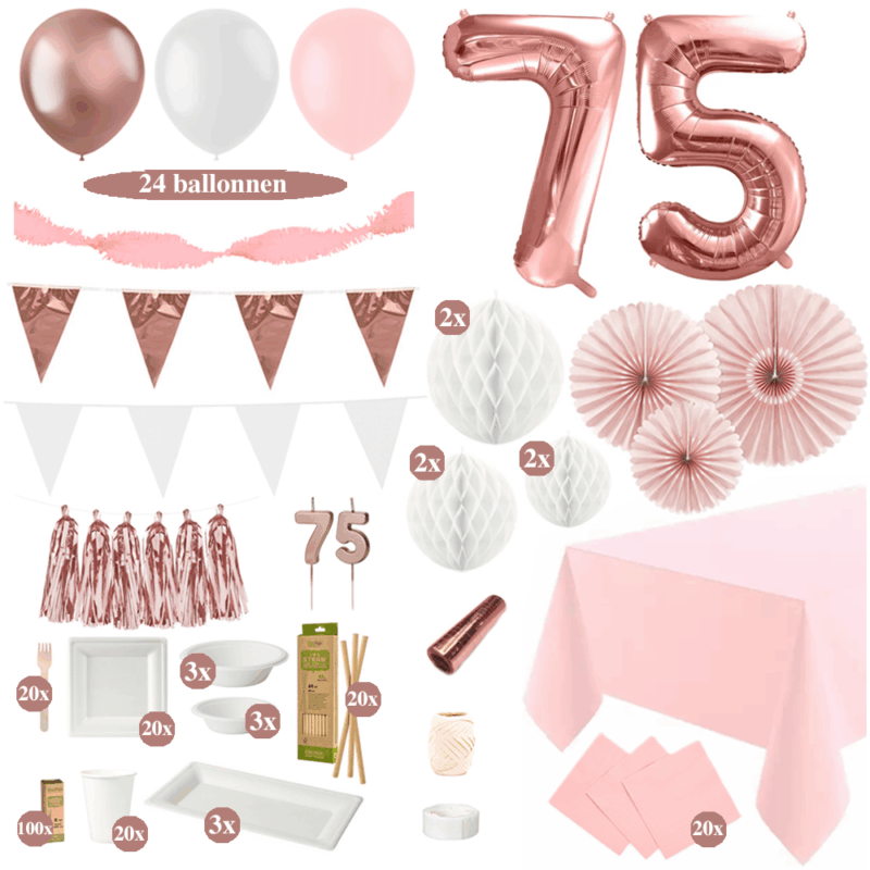 75 jaar versiering rosegoud