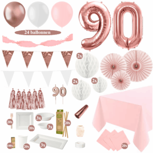 90 jaar versiering rosegoud