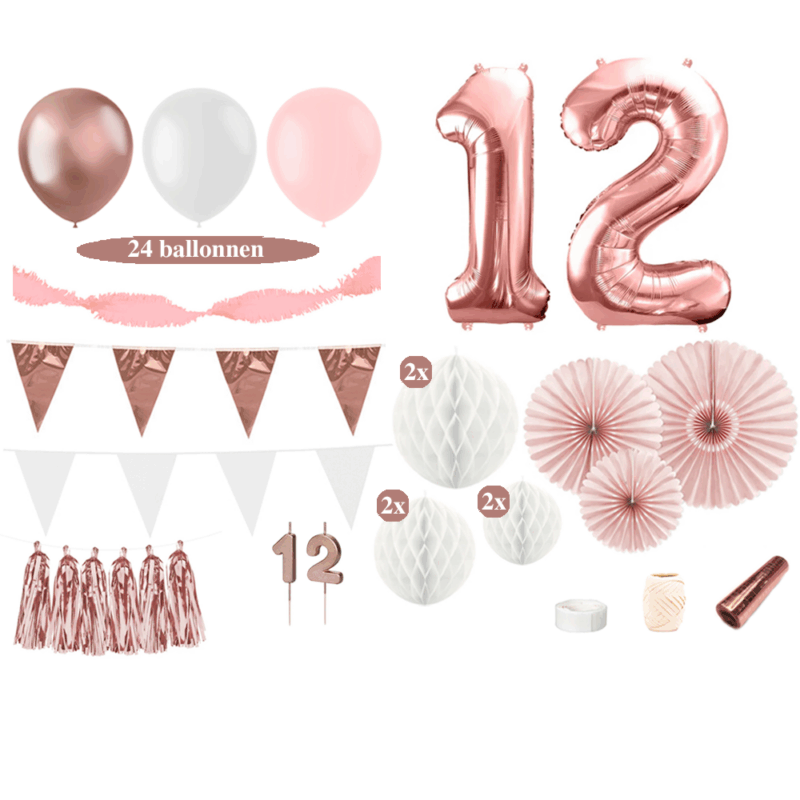 12 jaar versiering rosegoud