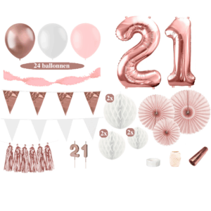 21 jaar versiering rosegoud