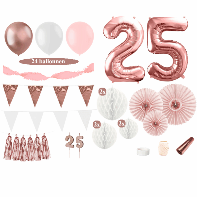 25 jaar versiering rosegoud