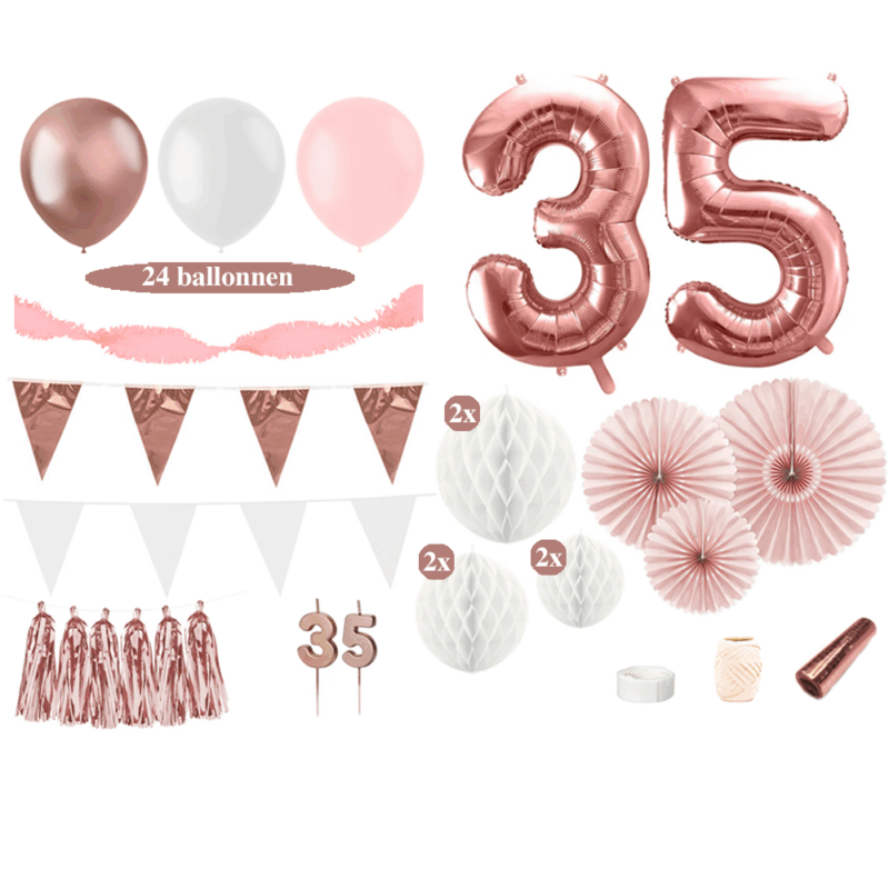 35 jaar versiering rosegoud