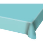 babyblauw plastic tafelkleed