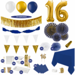 16 jaar versiering donkerblauw